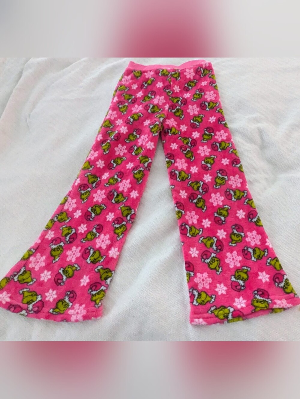 Dr. Seuss The Grinch Pink Fleece Pajama Pants Kids Size Medium (10)